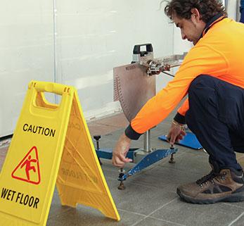Wet slip test in action