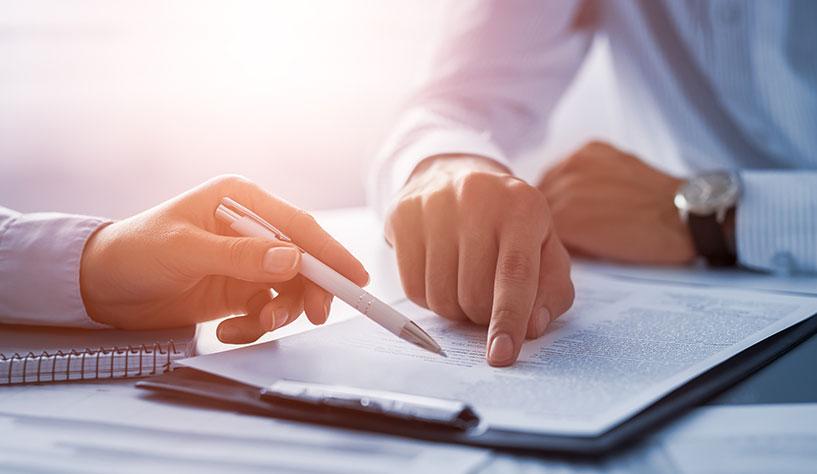 Reading legal contracts in office
